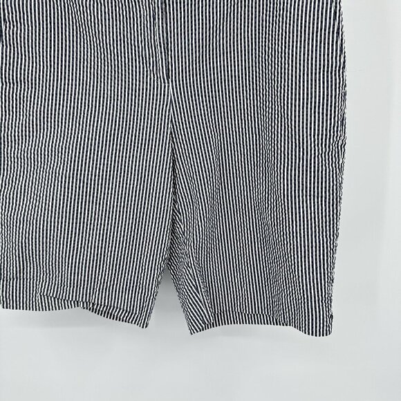 ANN TAYLOR devin fit shorts bermuda walking seersucker striped cotton gray 10 - Picture 3 of 6